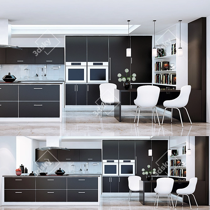 Sleek 5-Piece Kitchen Set 3D model image 1