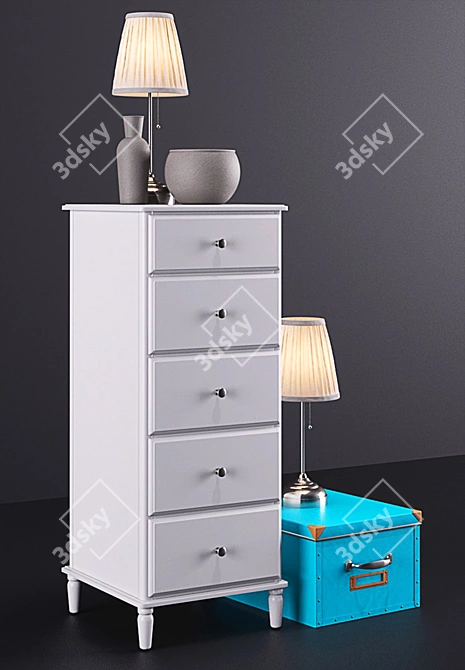 Elegant TYSSEDAL 5-Drawer Chest 3D model image 2