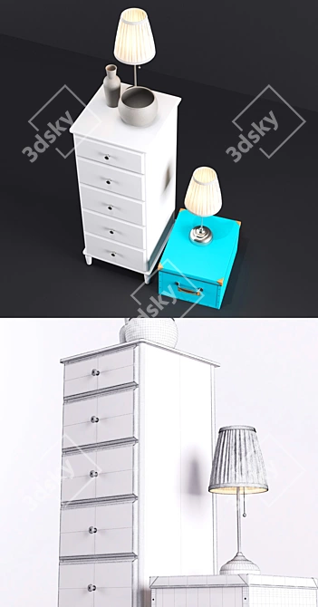 Elegant TYSSEDAL 5-Drawer Chest 3D model image 3