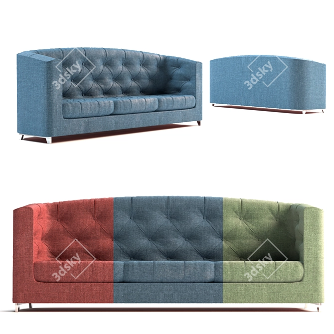 Cozy Seating: Single & 3-Seater 3D model image 1