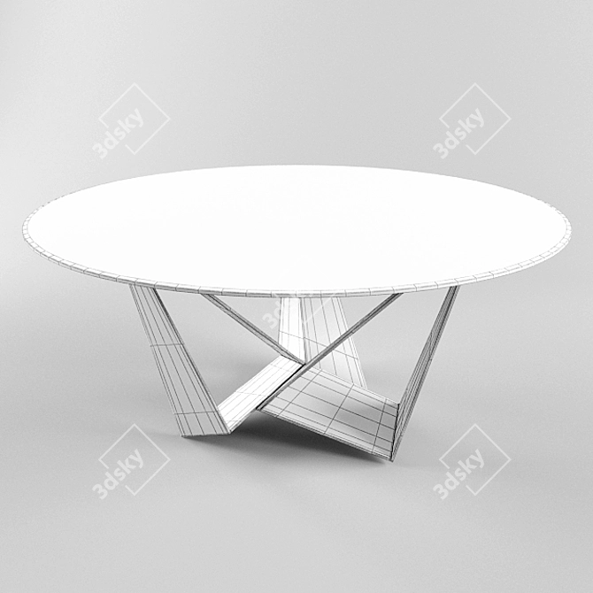 SKORPIO ROUND Metal Base Black Round Table, 160cm Diameter 3D model image 3