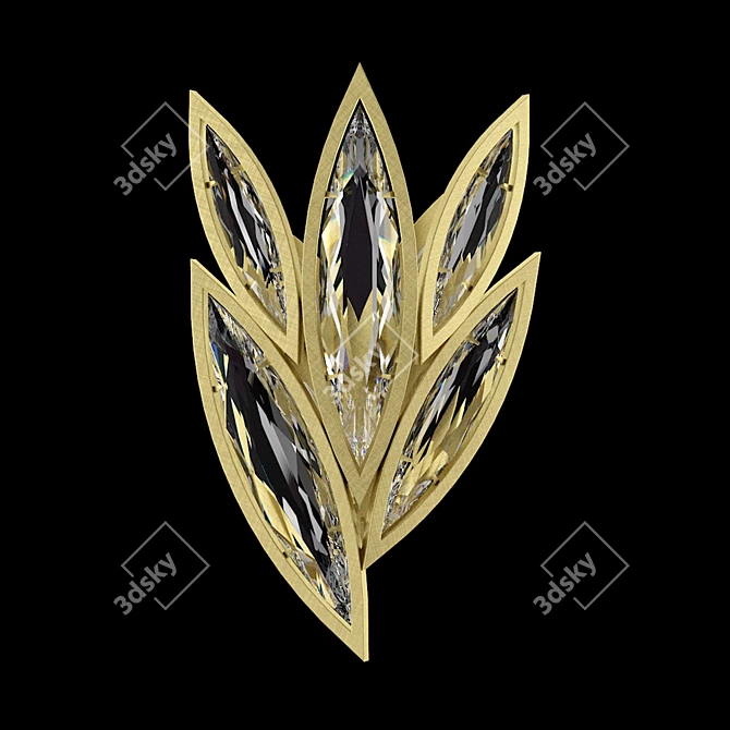 Marquise Sconce: Gold & Crystals 3D model image 1