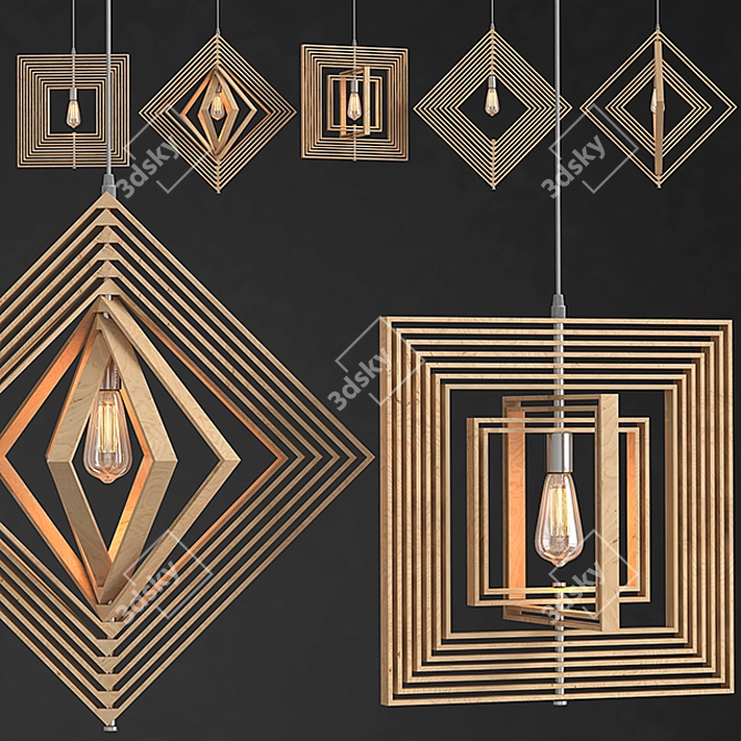 Industrial Loft Pendant Lights 3D model image 1