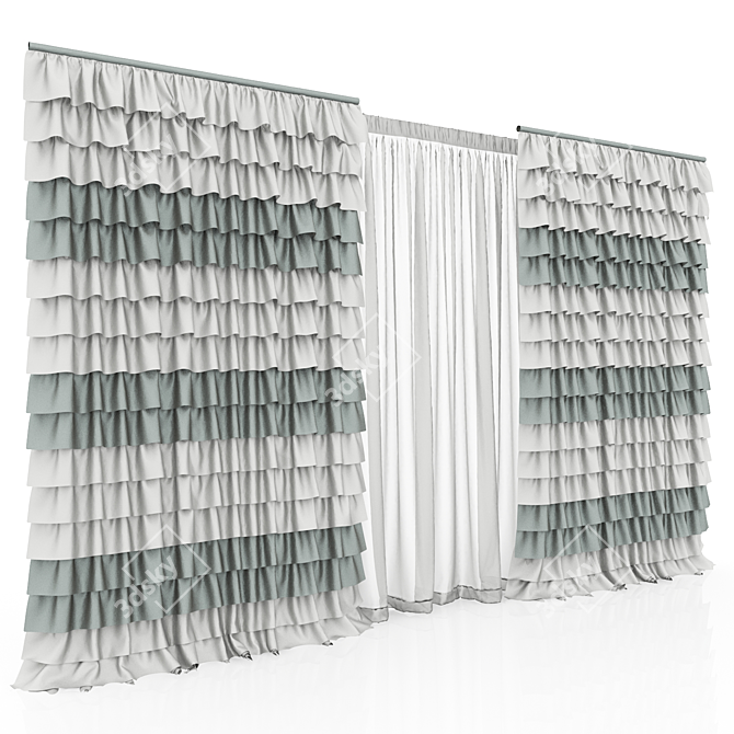 Versatile Drapery Curtain: Practical Design 3D model image 1