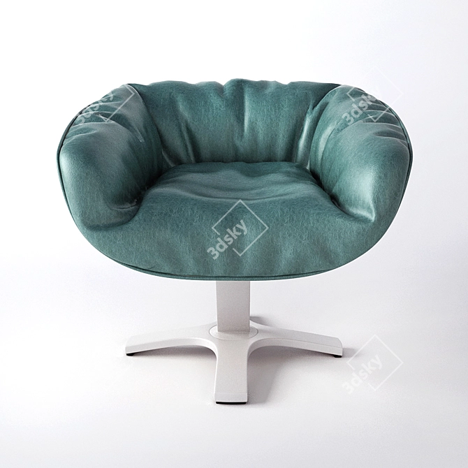  Elegantly Designed Green Leather Chair 3D model image 1