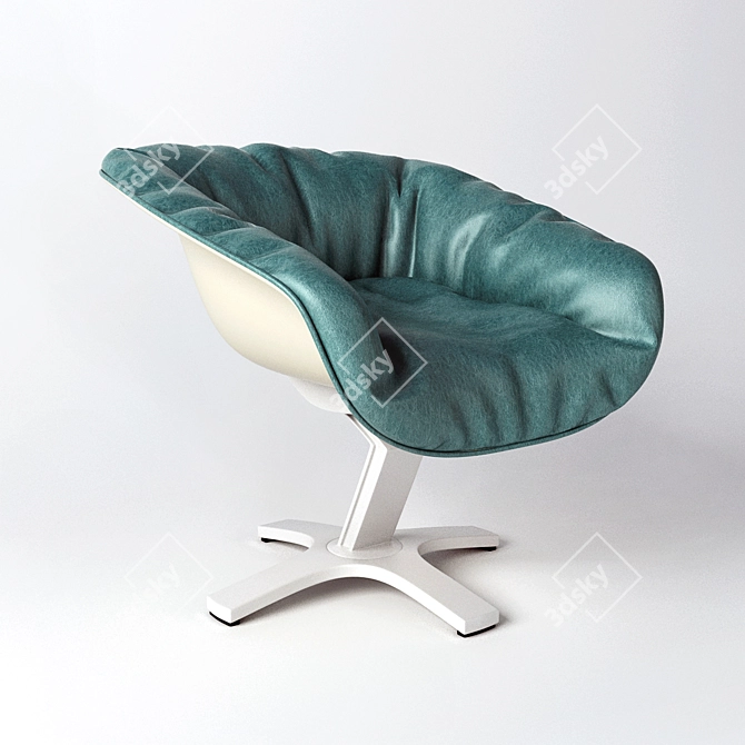  Elegantly Designed Green Leather Chair 3D model image 2