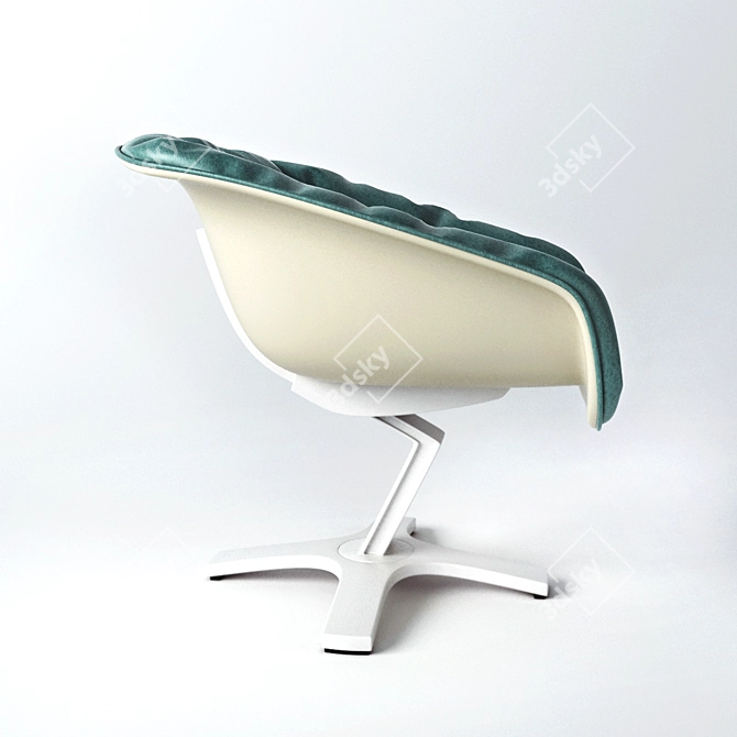  Elegantly Designed Green Leather Chair 3D model image 3