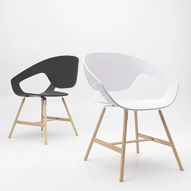 Vad Wood Chair: Modern and Stylish! 3D model image 2