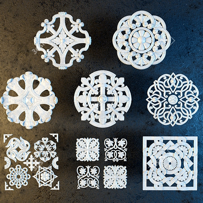 Venetian Ornament Set 3D model image 1