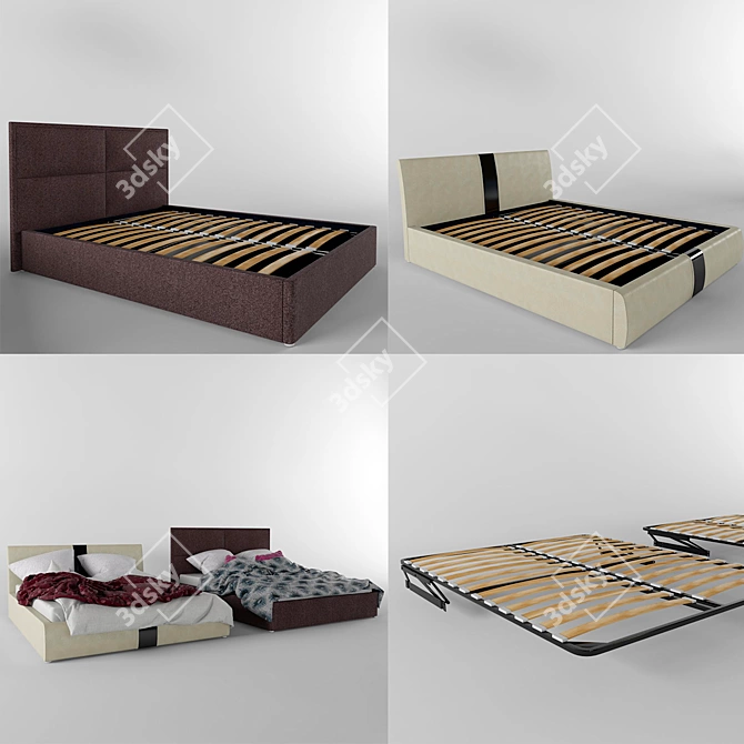 OrthoComfort Beds with Luxury Linens 3D model image 2