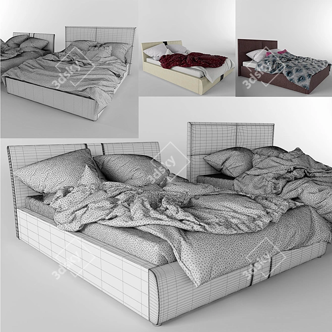 OrthoComfort Beds with Luxury Linens 3D model image 3