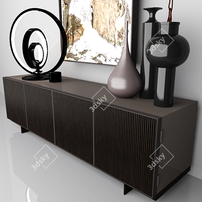 Aylon Chest with Lunaop Table Lamp 3D model image 2