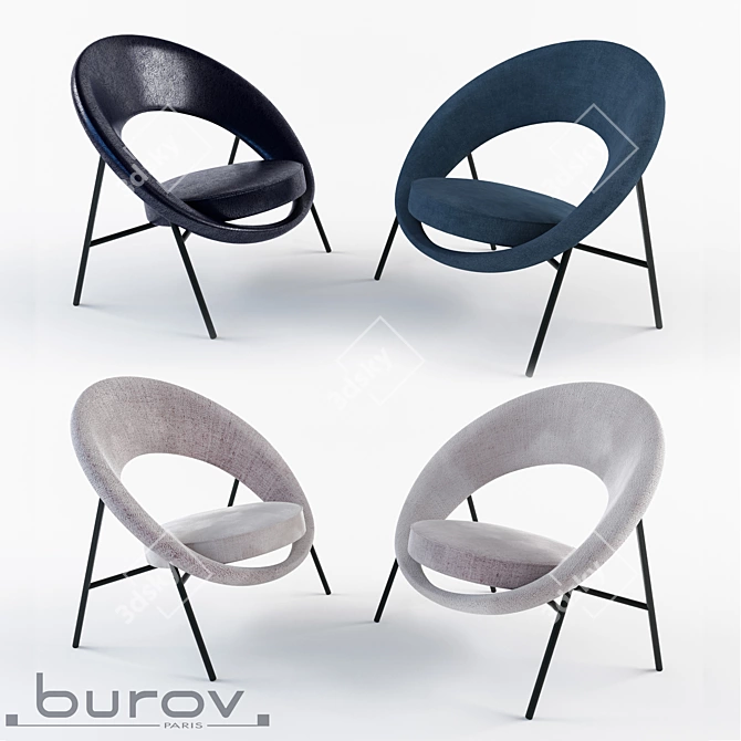 Saturne 44 Armchair by Burov - Stylish Comfort for Your Space 3D model image 2