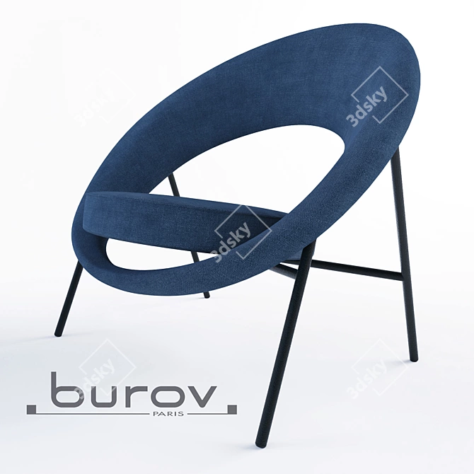 Saturne 44 Armchair by Burov - Stylish Comfort for Your Space 3D model image 3