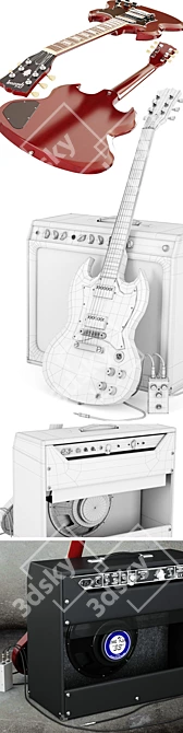 Gibson Guitar Set: Tone King Imperial & Archer Pedal 3D model image 3