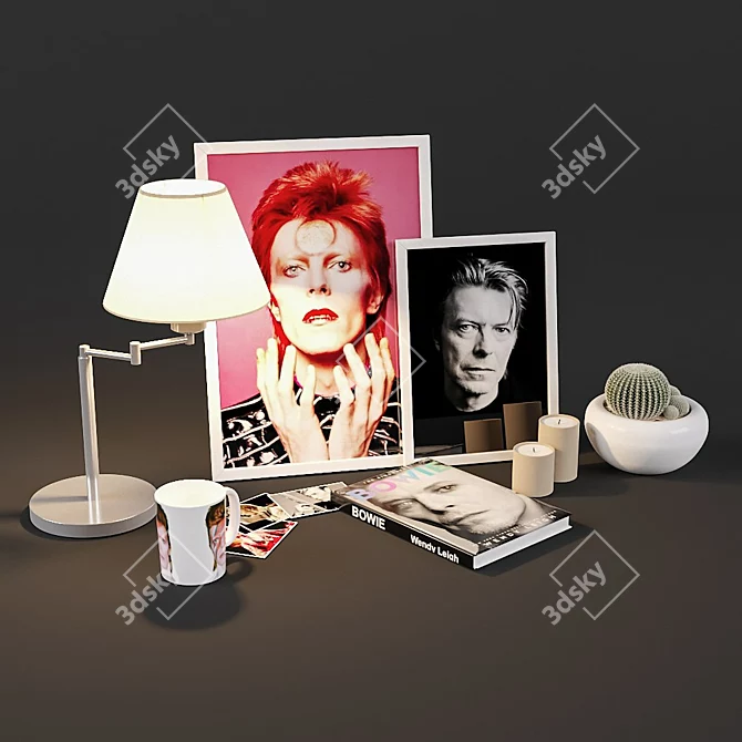 Ziggy Stardust Bowie Fan Set 3D model image 1