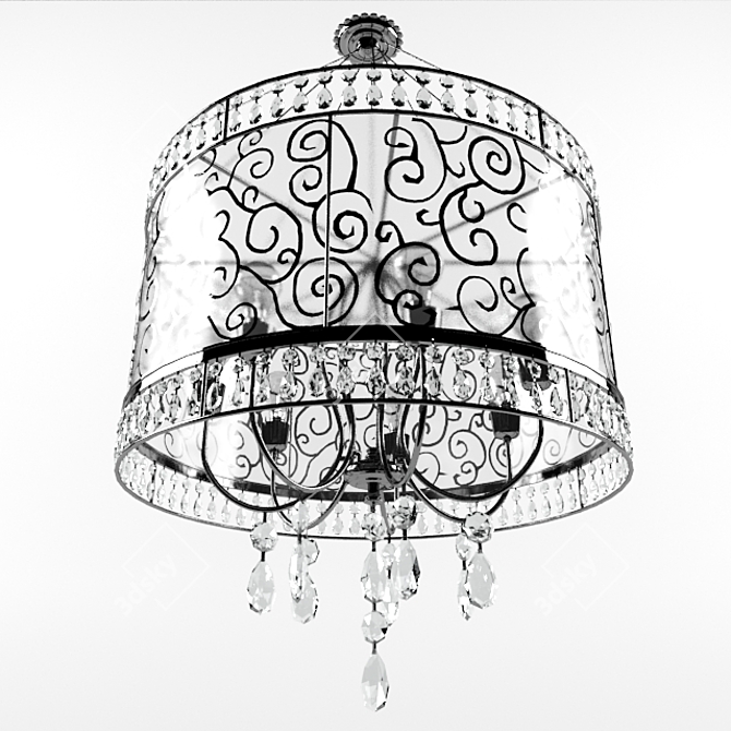 Elegant Chandelier Fixture 3D model image 1