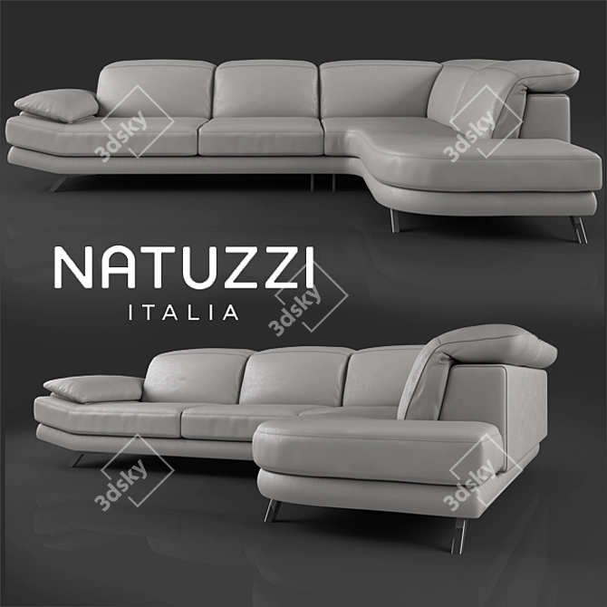 Natuzzi B936 Leather Sofa 3D model image 1