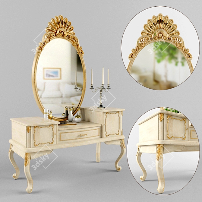 Timeless Reflection: Classic Mirror 3D model image 1