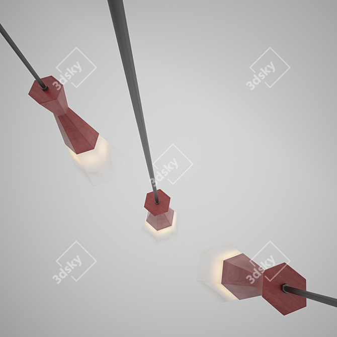 Elegant Metal Pendant Lamp 3D model image 2