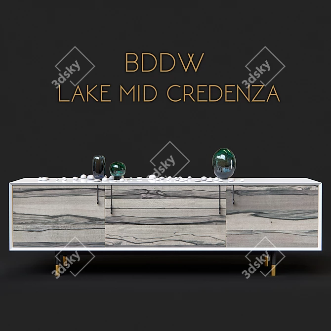 BDDW Lake Mid Credenza: Elegant Storage Solution! 3D model image 1