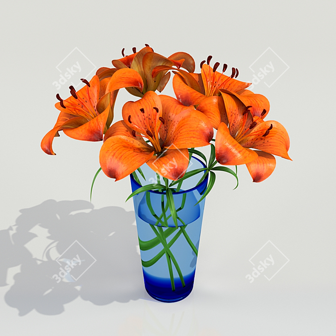 Exquisite Lily Bouquet 3D model image 1