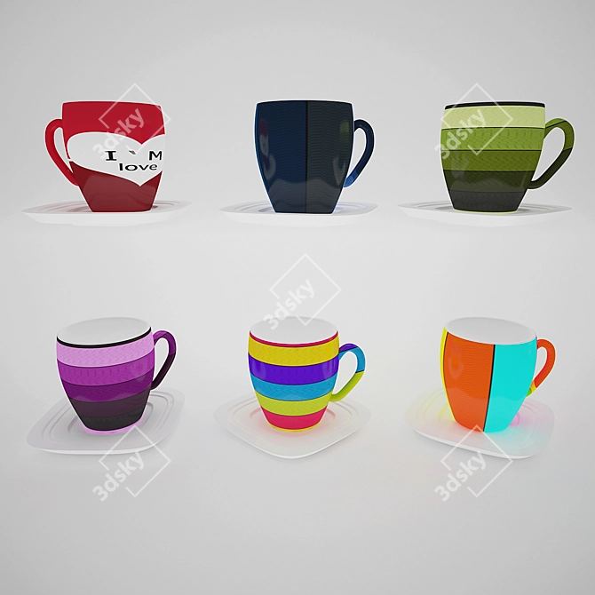 Cirmeca Cups: Stylish Kitchen Essentials 3D model image 2