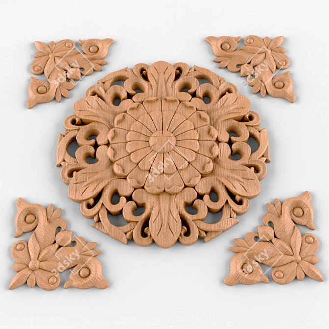 Ethnic Carved Decorations for CNC Cutting 3D model image 1