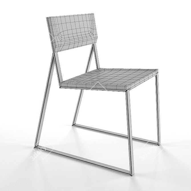 Modern Dub and Steel Chair 3D model image 3