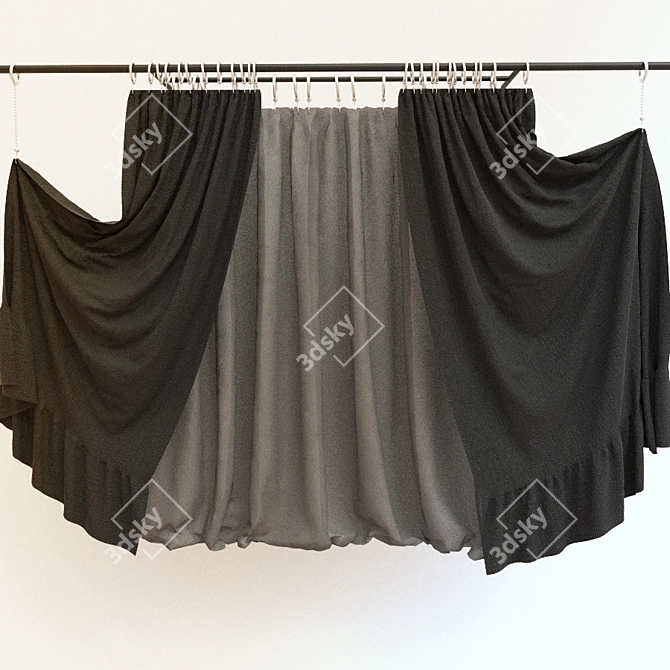 Elegant Window Treatment: шторa 3D model image 1