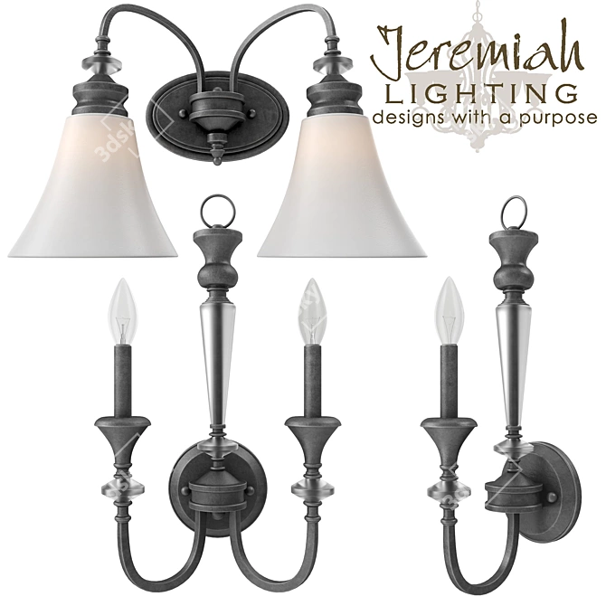 Jeremiah Boulevard Wall Sconce 3D model image 1