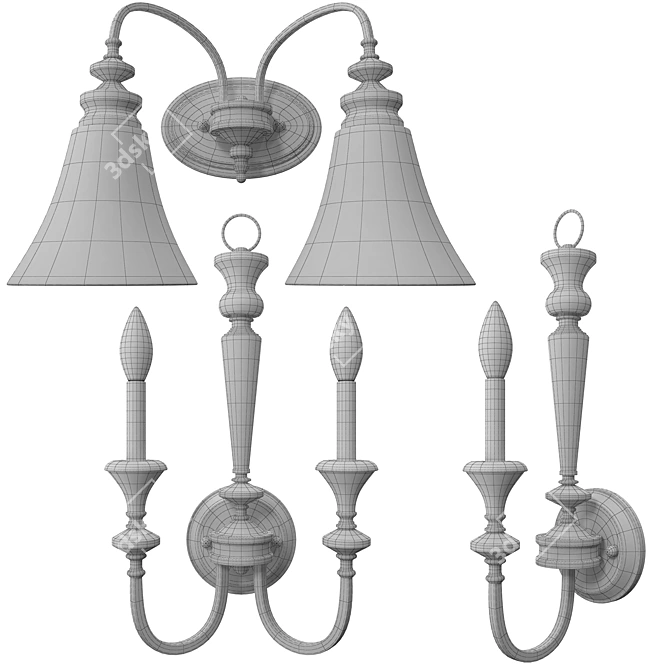 Jeremiah Boulevard Wall Sconce 3D model image 2