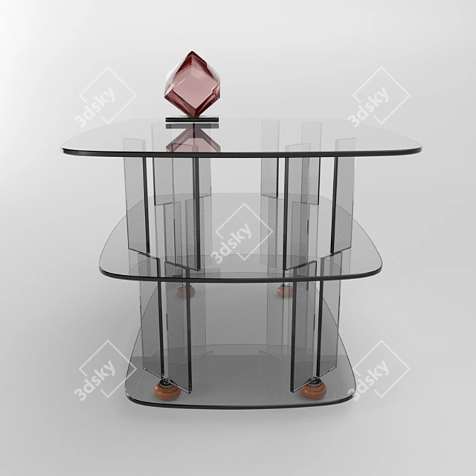 Sleek Glass Table 3D model image 2
