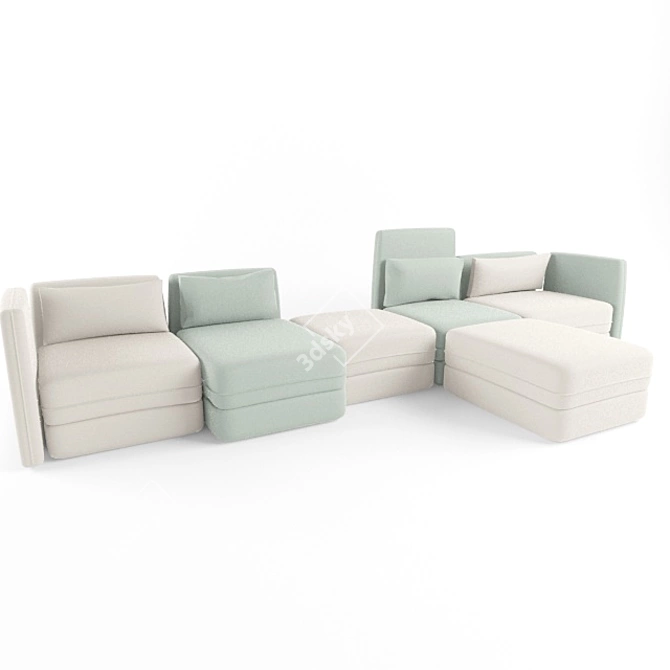 Valletuna Modular Sofa: Versatile Comfort for Any Space 3D model image 1