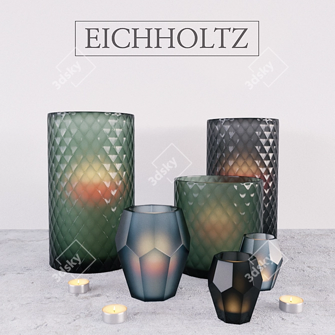 Title: Eichholtz Hurricane Candle Holders 3D model image 1