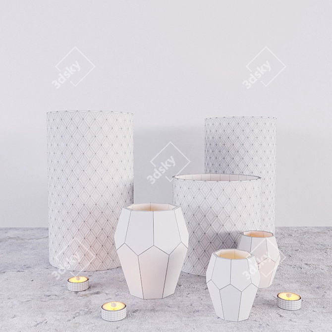 Title: Eichholtz Hurricane Candle Holders 3D model image 2