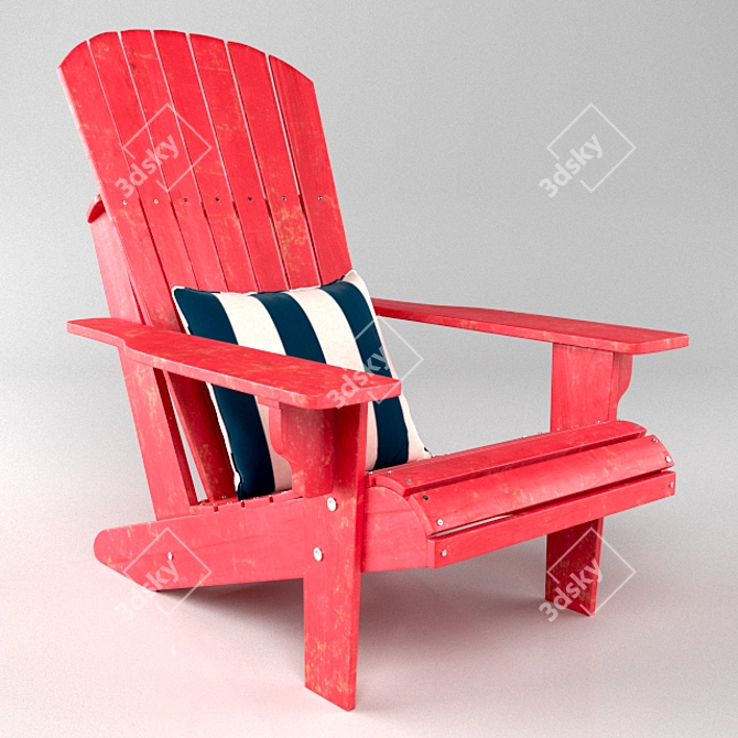 Classic Adirondack Chair: Timeless Outdoor Comfort 3D model image 1