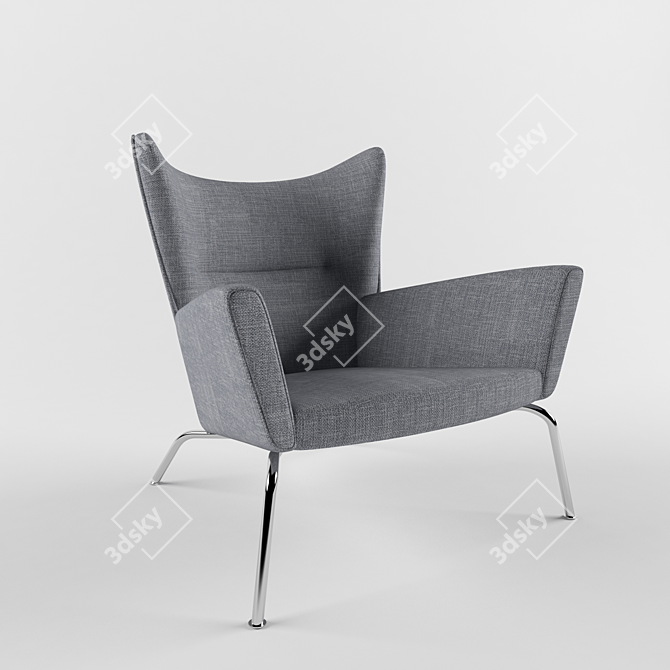 Timeless Comfort: Wegner Wing Chair 3D model image 1