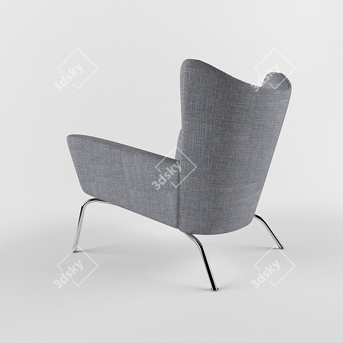 Timeless Comfort: Wegner Wing Chair 3D model image 2