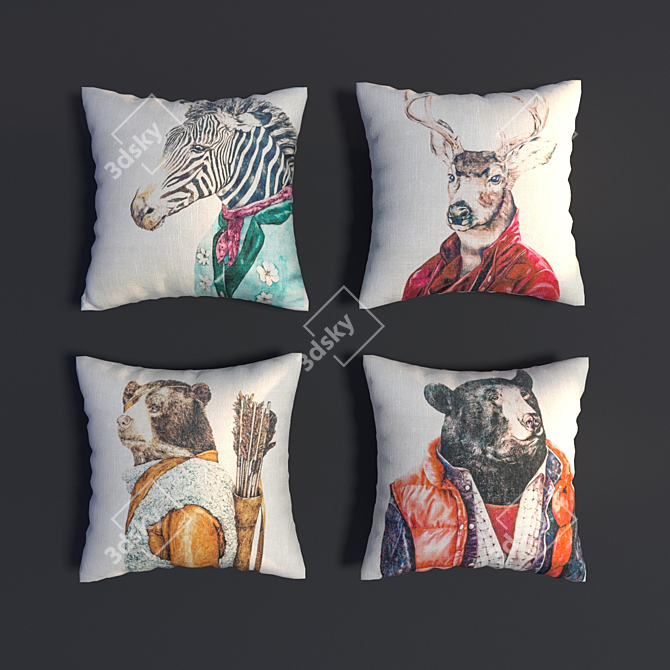 ZOO PARK Decorative Cushions Set 3D model image 1