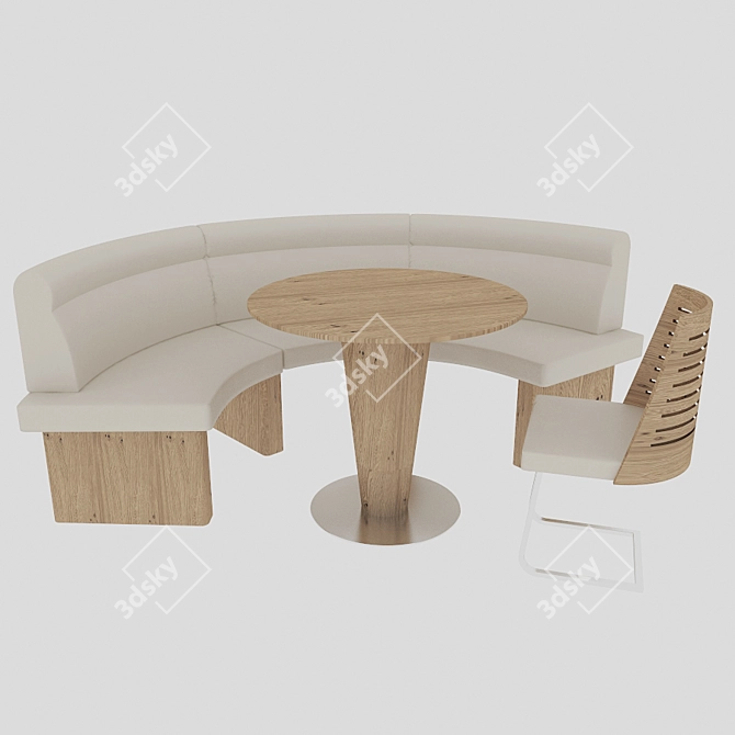 Modern 7-Piece Dining Set 3D model image 1