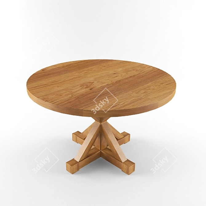 Custom-Made Beechwood Tables 3D model image 2