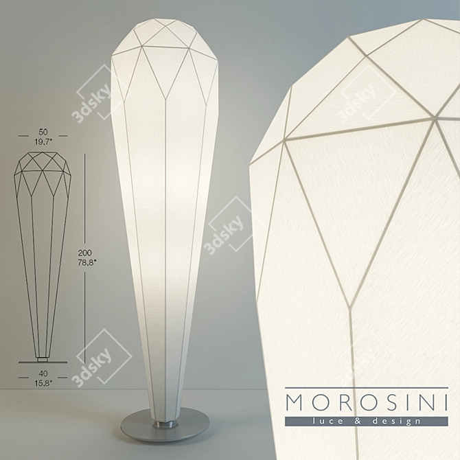 Elegant Diamond Floor Lamp 3D model image 1