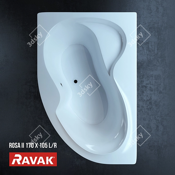 Ravak Rosa II Bathtub - 170x105 L/R 3D model image 1