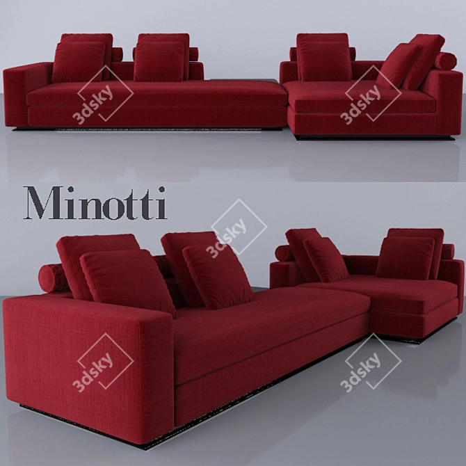 Minotti Leonard Sofa: Modern Elegance for Harmonious Living 3D model image 1