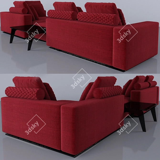 Minotti Leonard Sofa: Modern Elegance for Harmonious Living 3D model image 2