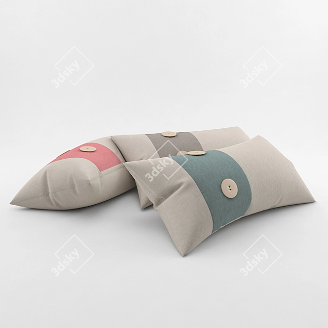 Cozy Trio: Three Pillows Set 3D model image 1