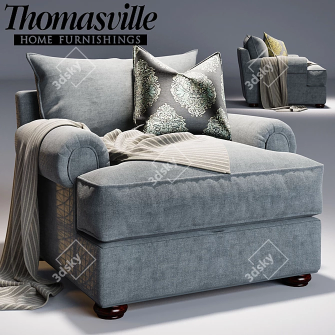 Elegant Portofino Armchair by Thomasville 3D model image 2