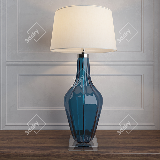 Sapphire Jewel Glass Lamp 3D model image 1