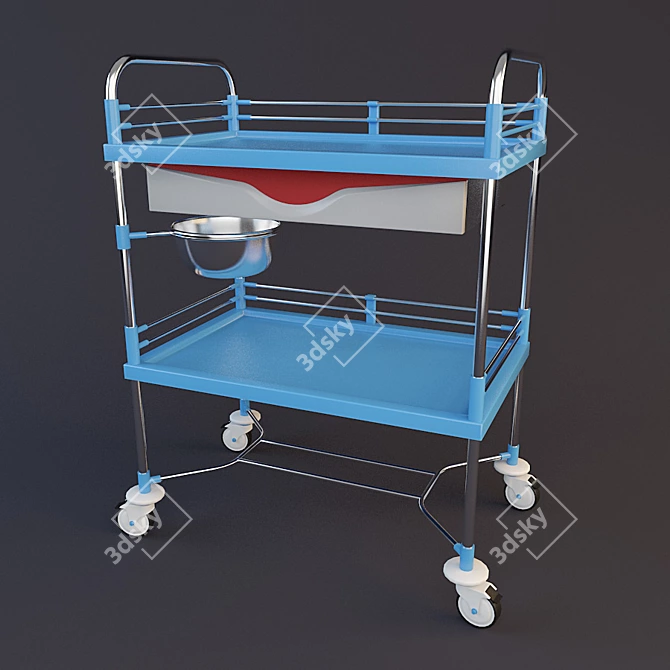 Medi-Cart F-17(b): Versatile Medical Instrument Table Trolley 3D model image 1